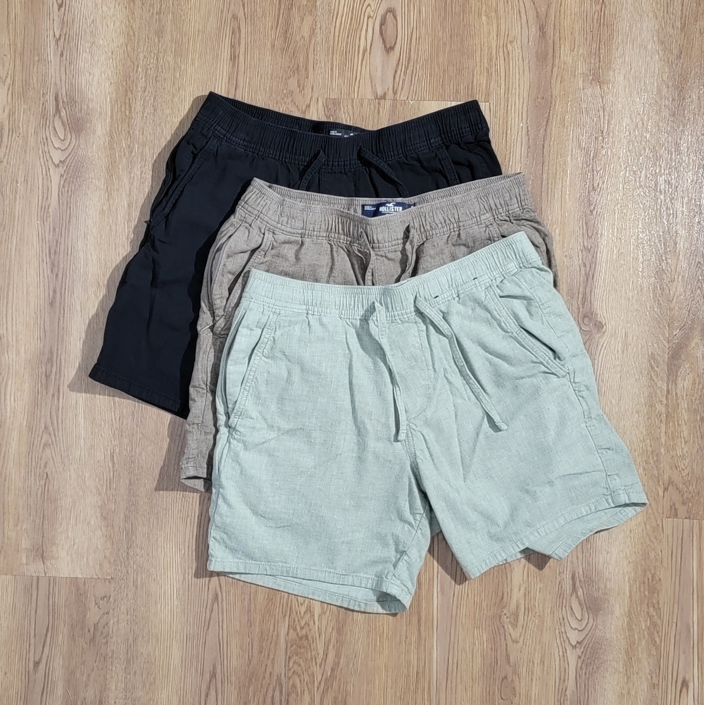 Men's Casual Shorts - Black, Tan, and Gray